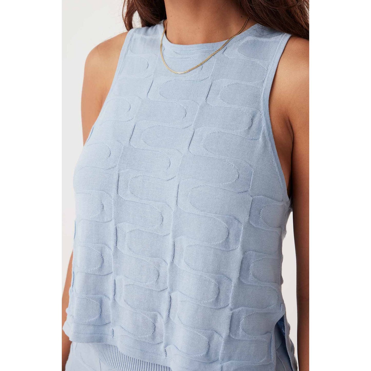 Lara Organic Tank - Sky Blue