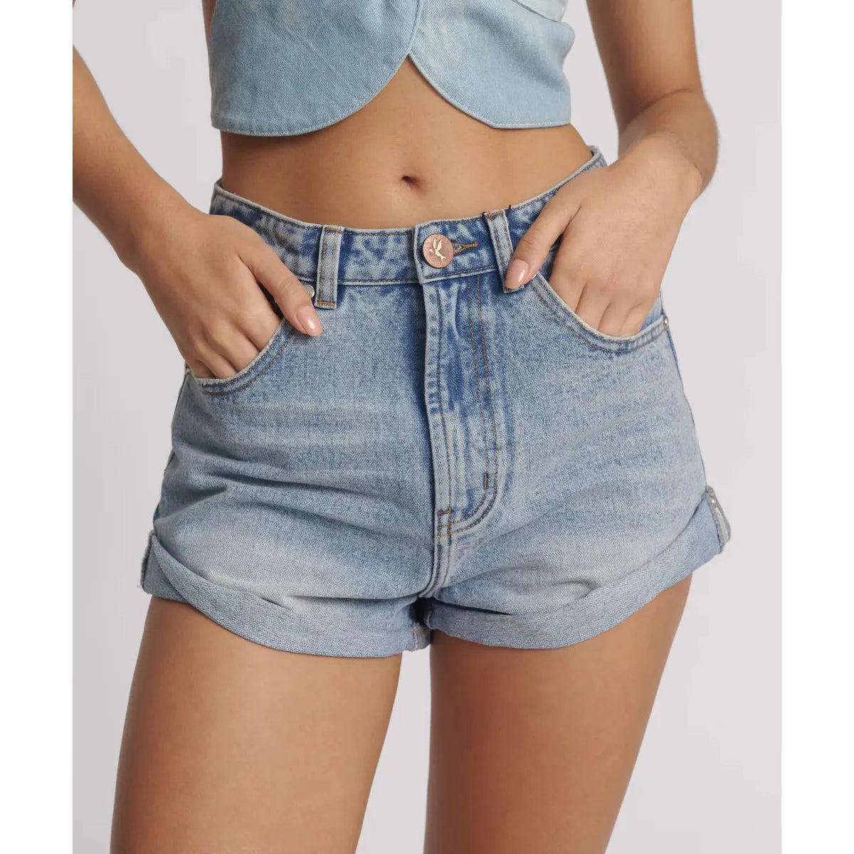 High waisted Bandits denim Shorts - Hendrix blue