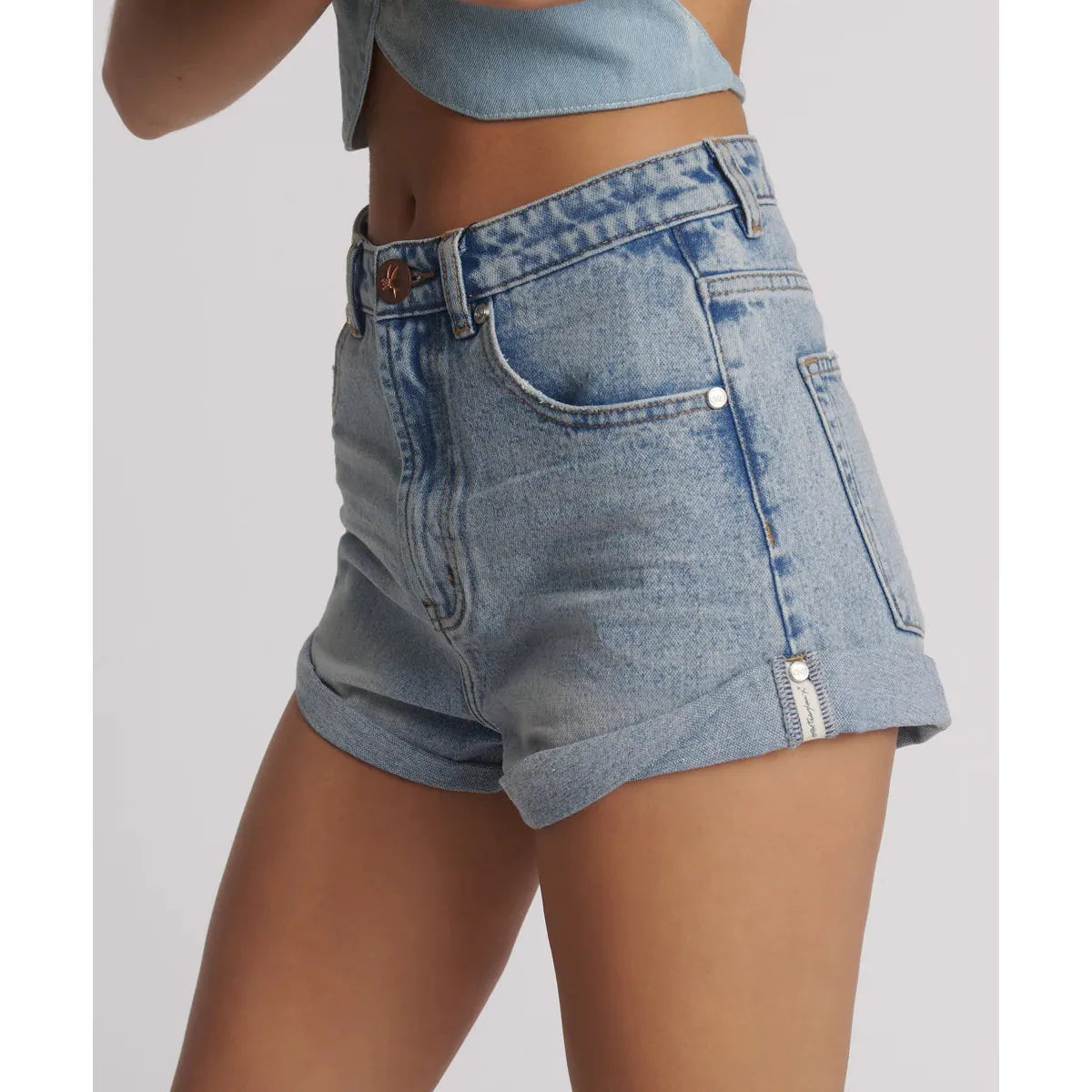 High waisted Bandits denim Shorts - Hendrix blue