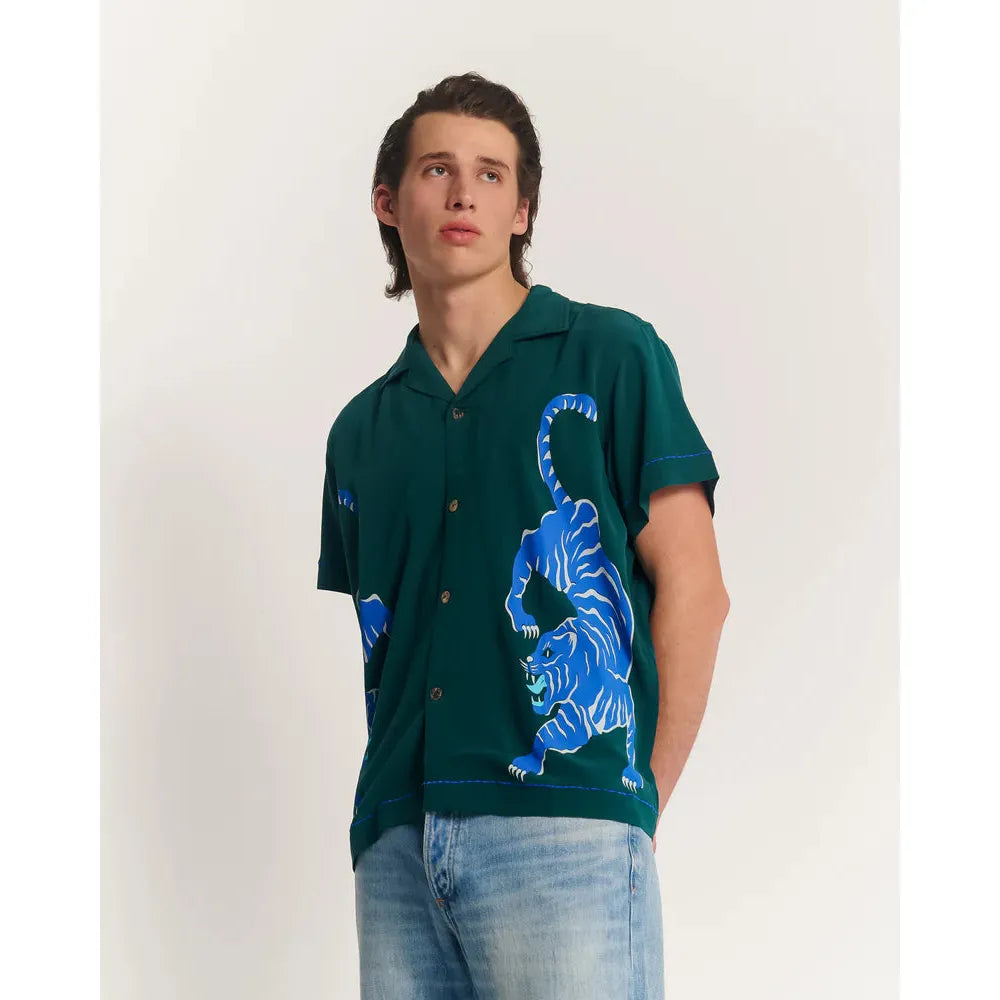 Crouching Tiger Silk shirt - emerald