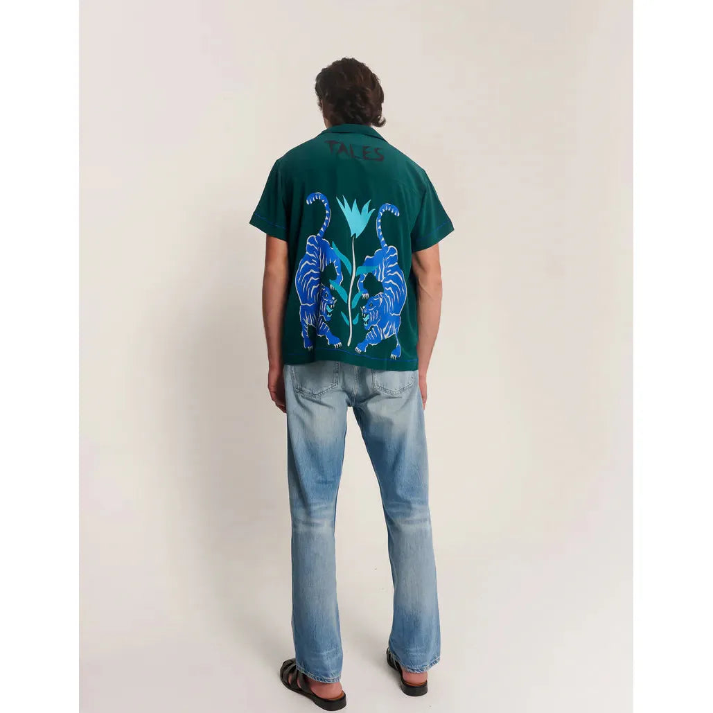 Crouching Tiger Silk shirt - emerald