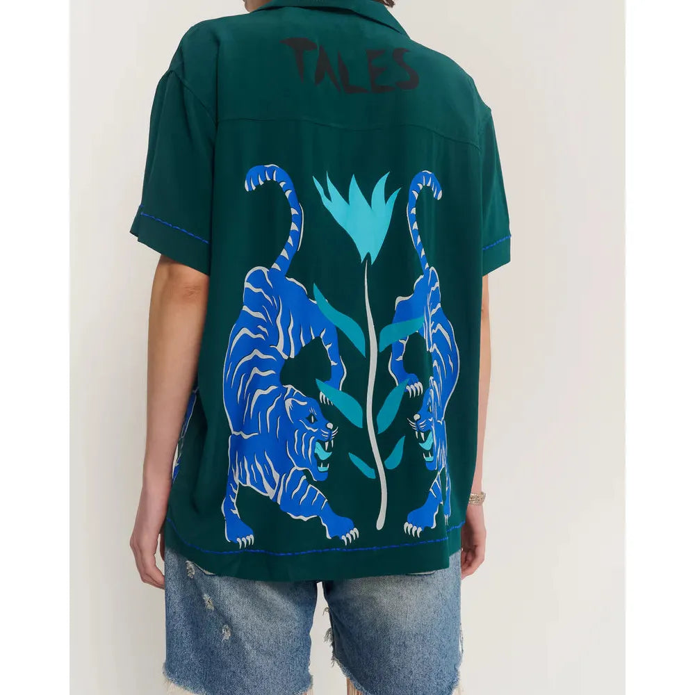 Crouching Tiger Silk shirt - emerald